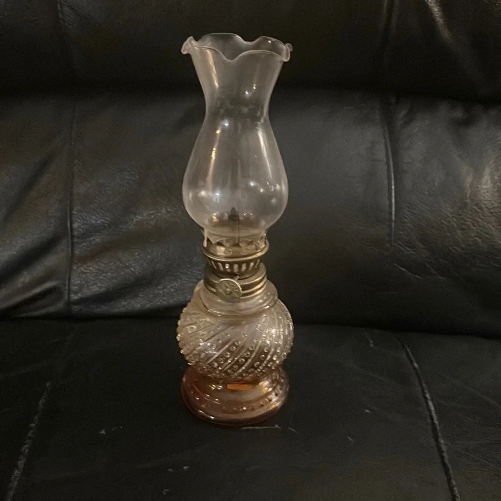 Vintage Mid Century Antique Hobnail Studded Amber Glass..